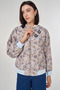 Floral Pattern Jacquard Jacket Aviator Blue