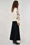 Floral Embroidered Viscose Knitwear Cardigan Cream - 5