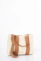 Large Size Canvas Bag Beige-Camel - 4