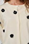 Floral Embroidered Viscose Knitwear Cardigan Cream - 6