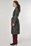 Epaulette Detailed Faux Leather Trench Coat Black - 4