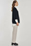 Viscose Knitwear Tunic with Sequin Detail on the Collar, Black - 5