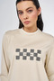 Slogan Printed Combed Cotton Sweatshirt Cream - 7