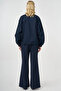 Zippered Bomber Jacket Dark Navy Blue - 5