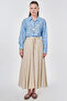 High Waist Ribbed Skirt Stone - 3