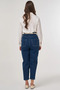 High Waist Carrot Cut Denim Trousers Blue - 5