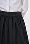 Floral Patterned Ruffle Skirt Black - 6
