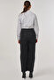 Stitch Detailed Wide Leg Denim Trousers Black - 4