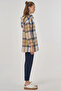 Plaid Pattern Coat Beige - 6