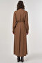 Belt Detailed Lyocell Dress Dark Olive - 4