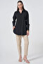 Shirt Collar Basic Poplin Tunic Black - 2