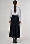 High Waist Viscose Knitwear Skirt Black - 4