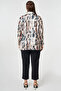 Abstract Pattern Chiffon Tunic Beige - 4
