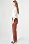 Elastic Waist Basic Trousers Dark Brown - 3