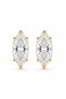 Marquize Long Stone Gold Stud Earrings - 5