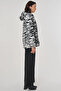 Zebra Pattern Plush Jacket Black - 6