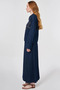 Detailed Processing Denim Suit Navy Blue - 3