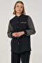 Monogram Embellished College Collar Jacket Black