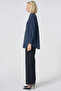 Buttoned Cotton Basic Shirt Navy Blue - 4