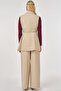 Leather Rope Belt Detailed Y Vest Set Set Stone - 4