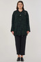 Leopard Pattern Viscose Jacket Forest Green - 3