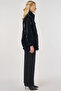 Shiny Looking Mock Neck Jacket Black - 6