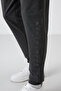 Anthracite Melange Cotton Soft Textured Standard Fit Embroidered Men's Tracksuit Bottom - 82133 - 5