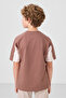 Cinnamon Cotton Soft Textured Oversize Fit Embroidered Boys T-Shirt - 11290 - 5