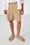 Dark Beige Standard Fit Woven Lightweight Stretchy Chino Men's Shorts - 81289 - 2