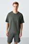 Khaki Cotton Thick Soft Textured Oversized Fit Basic Men's Shorts Set - 85257 - 7