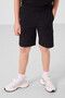 Black Cotton Oversize Fit Woven Lightweight Flexible Chino Boy Shorts Suit - 11276 - 3