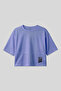 Lilac Breathable Textured Thin Flexible Standard Fit Women's T-Shirt - 97284