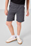 Black-Grey Cotton Oversize Fit Woven Lightweight Flexible Chino Boy Shorts Suit - 11277 - 2