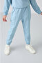 Light Blue Cotton Fuzzy Inside Soft Textured Comfortable Embroidered Girls' Tracksuit Set - 75145 - 2
