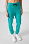Sea Green Stand Collar Zippered Comfortable Form Women's Tracksuit Tunic Set - 95345 - 2