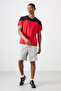 Red Breathable Textured Slim Fit Standard Fit Men's Performance T-Shirt - 88386 - 2