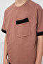 Cinnamon Cotton Soft Textured Oversize Pocket Detailed Boy's T-Shirt - 11295 - 4