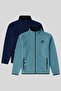 Standard Mold Mock Neck 2-Pack Indigo-Mint Green Men's Fleece Sweatshirt - 87992