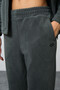 Khaki Thick Soft Textured Stand Collar Standard Fit Embroidered Fleece Women's Tracksuit Set -95339 - 6
