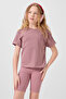 Dusty Rose Cotton O-Neck Standard Fit Basic Girls' T-Shirt - 75182 - 5