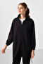 Black Stand Collar Zippered Comfortable Form Women's Tracksuit Tunic Set - 95345 - 3