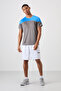 Dark Gray Breathable Textured Slim Flexible Standard Fit Men's Performance T-Shirt - 88386 - 2