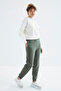 Çağla High Waist Fleece-Lined 3 Thread Cotton Basic Women's Tracksuit Bottom - 94624 - 3