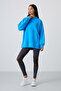 Blue Balloon Sleeve Letter Embroidered Women's Comfortable Fit Tunic Sweatshirt - 97163 - 2