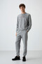 Gray Melange Cotton Thick Soft Textured Comfort Fit Printed Men's Tracksuit Set - 85239 - 6