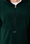 Pine Green Thick Soft Textured Hooded Standard Fit Embroidered Fleece Women's Sweatshirt -97286 - 4