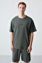 Khaki Cotton Thick Soft Textured Oversized Fit Basic Men's Shorts Set - 85259 - 6