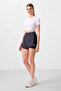 Anthracite Hidden Pocket Zippered Standard Fit Women's Leggings Shorts - 91015 - 3