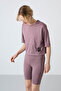 Rose Dry Breathable Textured Thin Flexible Standard Fit Women's T-Shirt - 97284 - 3