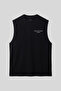 Black Comfortable Form Printed Sports Sleeveless Men's Tank Top - 88502